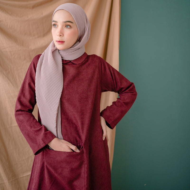 Laraya Dress (Gamis Syari Wanita) Maroon