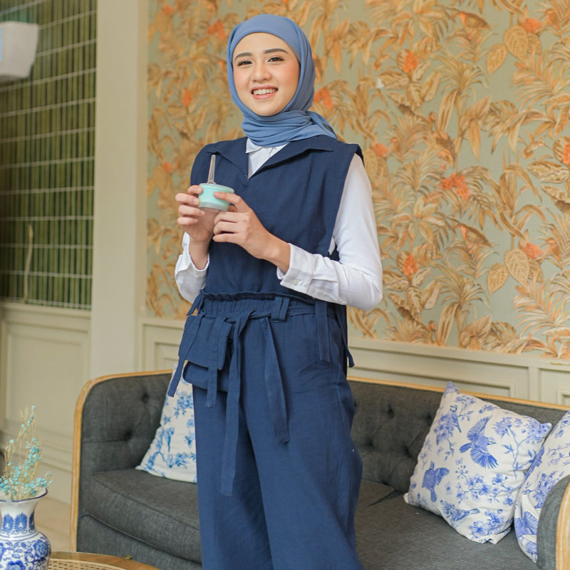 Kumi Set Navy (One Set Linen) Ukuran M