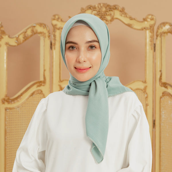 Embroidery Signature Square Blue Pastel