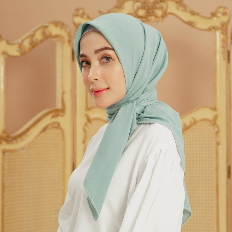 Embroidery Signature Square Blue Pastel
