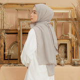 Embroidery Signature Shawl Stone Grey