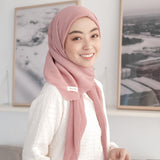 Haraa Pleats Square (Segiempat Voal Plisket) Peach Pearl