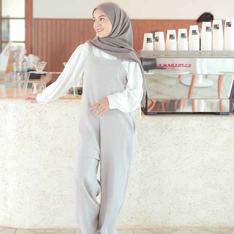 Lilac Linen Jumpsuit Light Grey