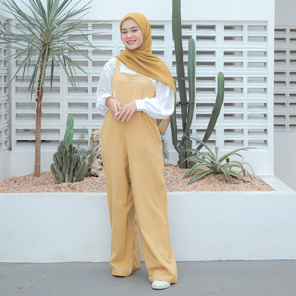 Lilac Linen Jumpsuit Yellow