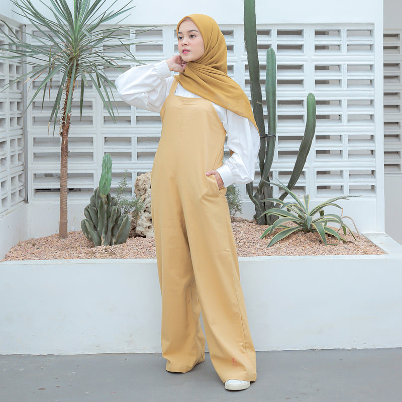 Lilac Linen Jumpsuit Yellow