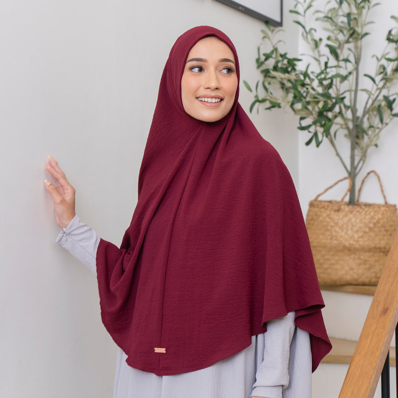 Safa Instan Syari Burgundy