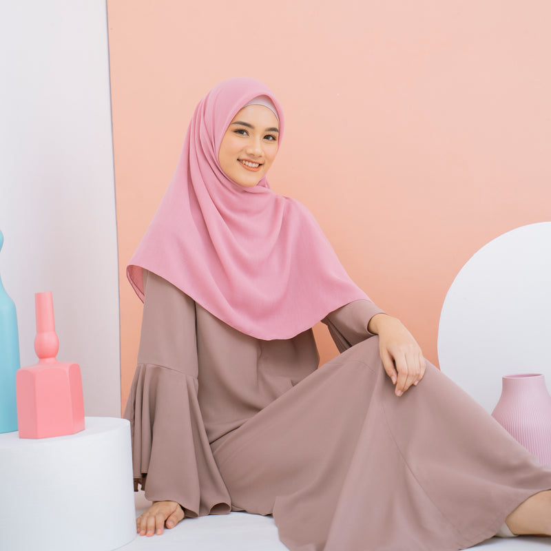 Mima Square Syari (Hijab Segiempat Syari) Soft Dusty Pink