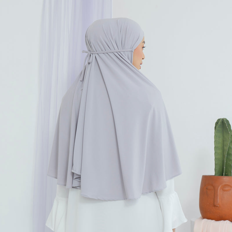 Nuha Instan (Bergo Jersey) Light Grey