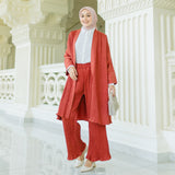 Zakia Pleats Set Maroon Size L