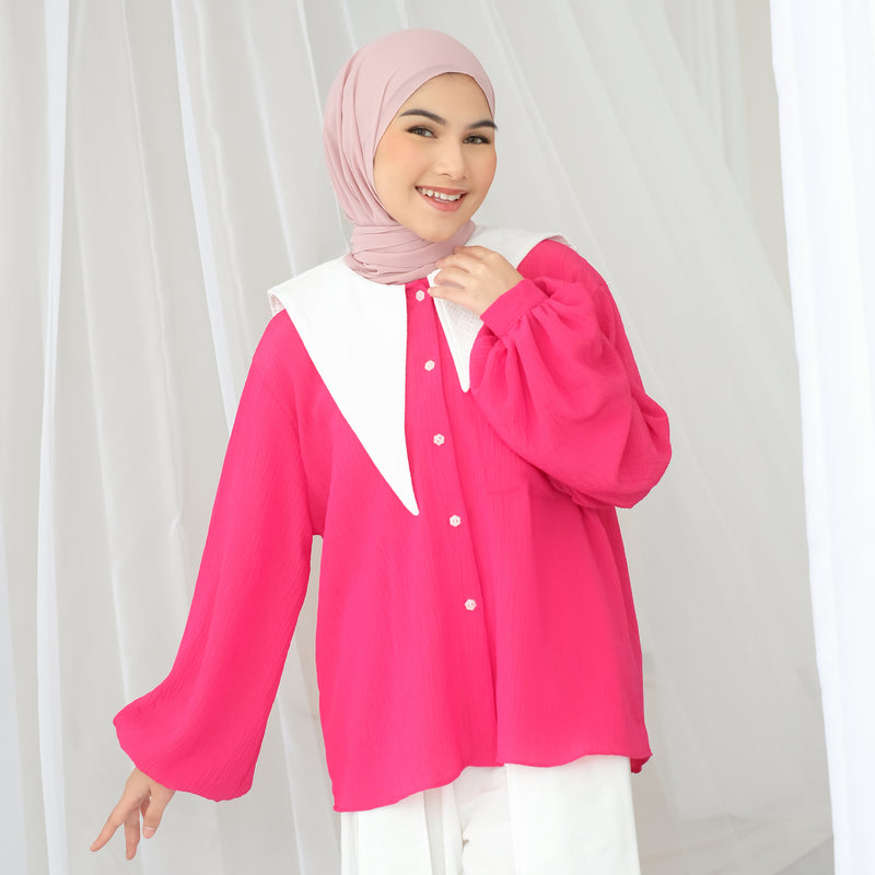 Faye Collar Shirt Fairy Fuschia