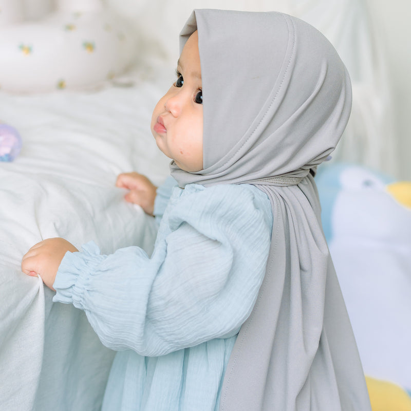 Ameena Instan Grey Griss (Hijab Bayi 0-2 Tahun)