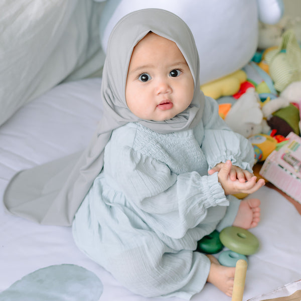 Ameena Instan Grey Griss (Hijab Bayi 0-2 Tahun)