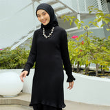 Mahira Pleats Blouse (Baju Plisket) Black