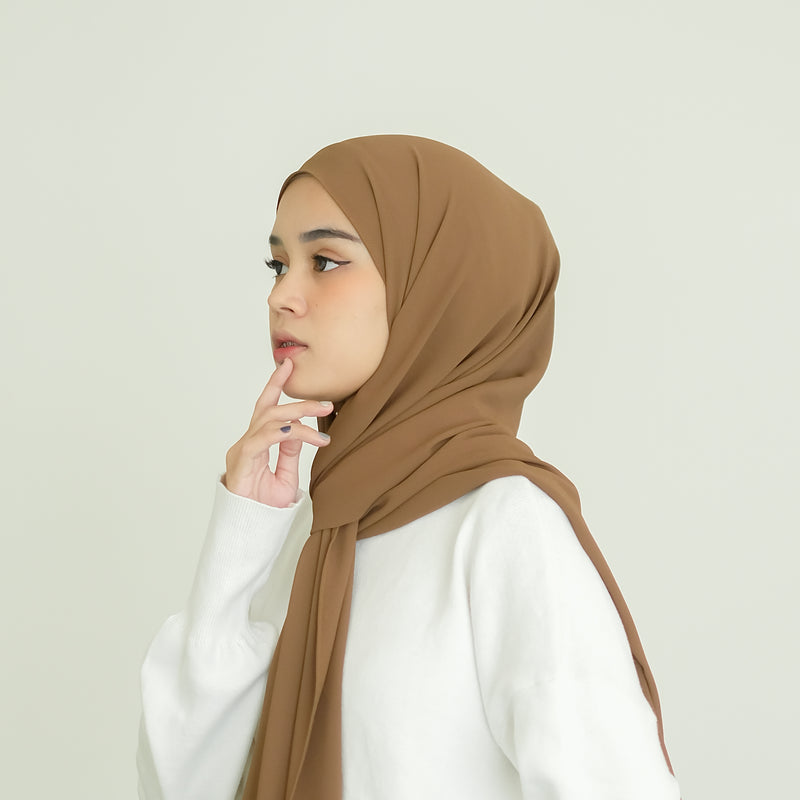 Yure Inner Shawl Dark Brown (Pashmina Ceruti Babydoll)