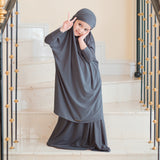 Shameera Prayer Set Kids in Dark Grey 3-4  Tahun (Lozy x Hamidah)