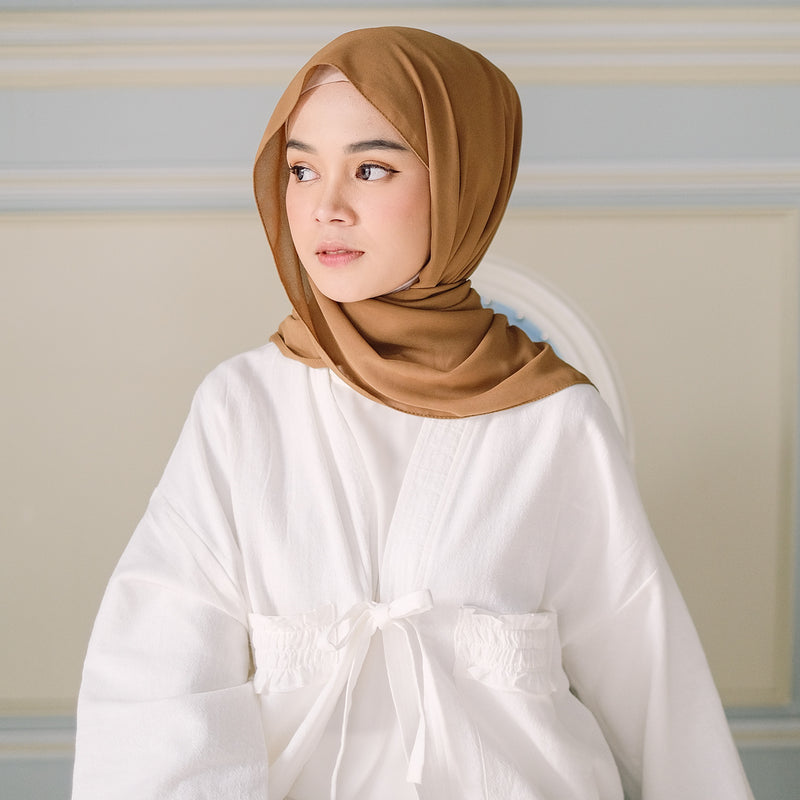 Yure Inner Shawl Hazelnut (Pashmina Ceruti Babydoll)