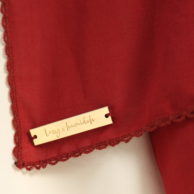 Embroidery Signature Shawl Maroon