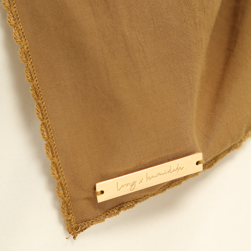 Embroidery Signature Shawl Soft Zaitun