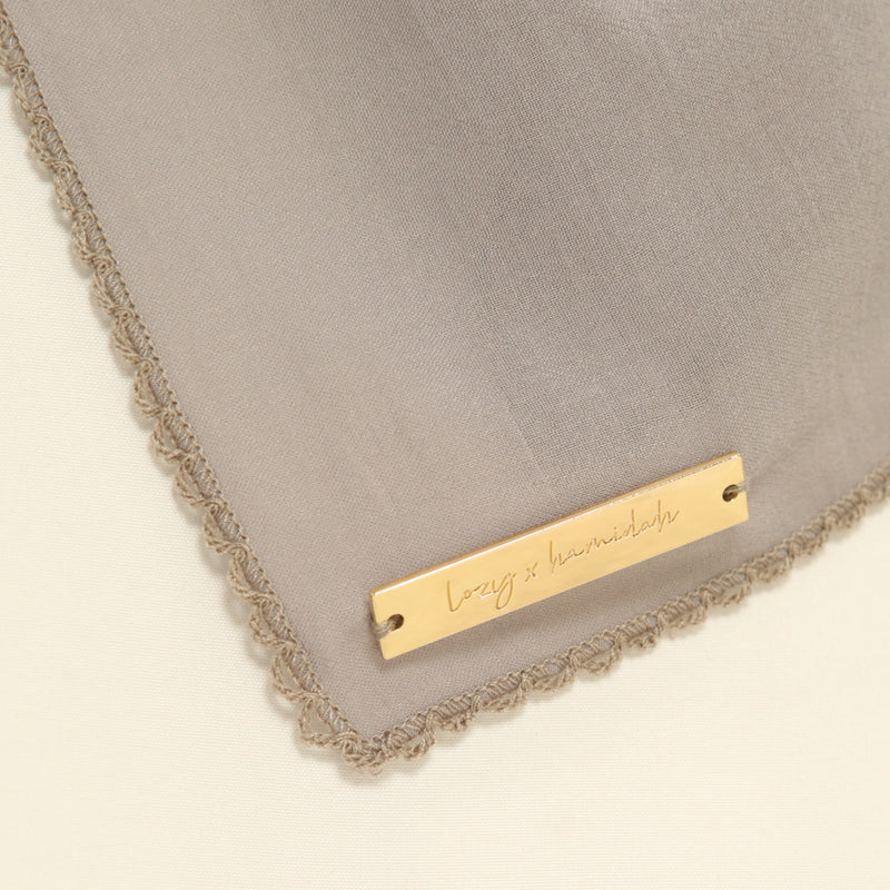 Embroidery Signature Shawl Stone Grey