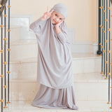 Shameera Prayer Set Kids in Light Grey 1-2 Tahun (Lozy x Hamidah)