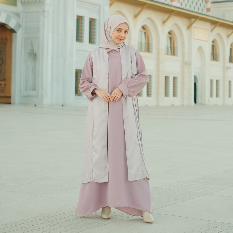 Sahara Dress Set (Gamis Syari Wanita) Tea Rose Size L