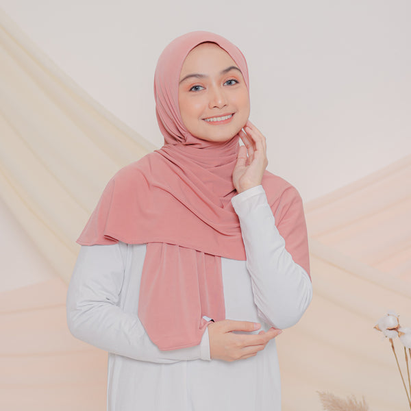 Mahita Instan Shawl (Pashmina Instan) Dark Baby Pink