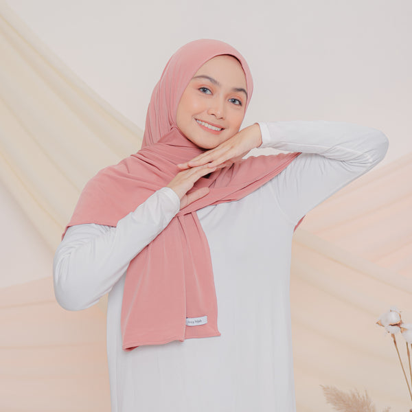 Mahita Instan Shawl (Pashmina Instan) Dark Baby Pink