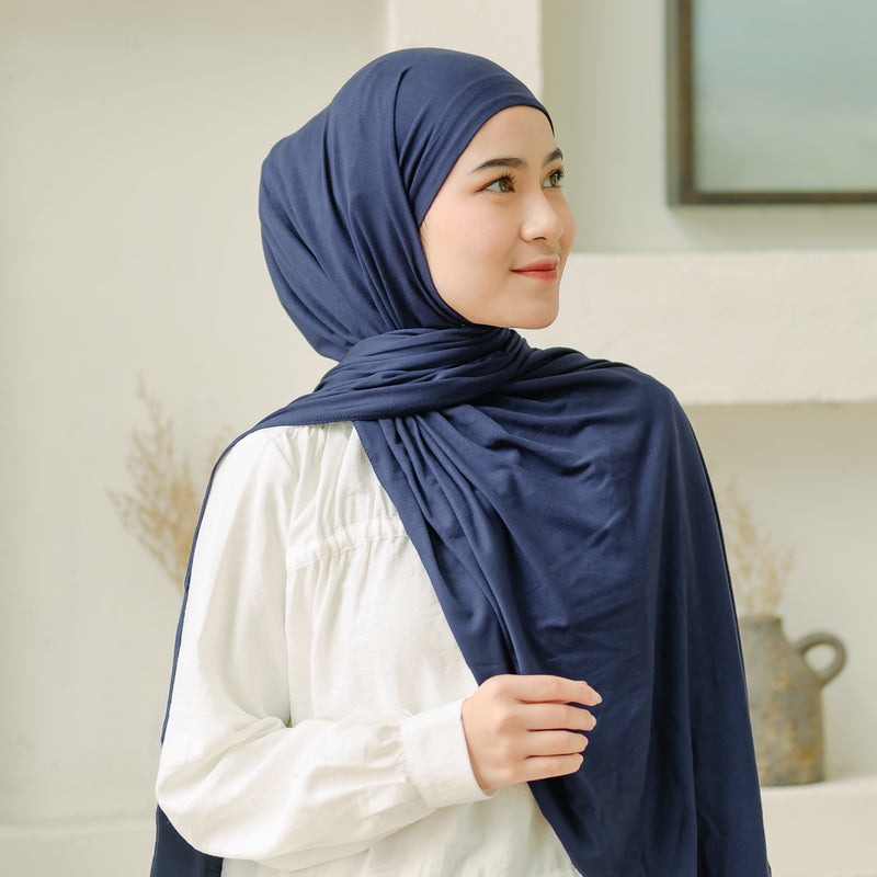 Rayna Instan Shawl (Pashmina Instan Rayon) Navy