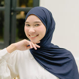 Tana Shawl (Pashmina Kaos Rayon) Navy