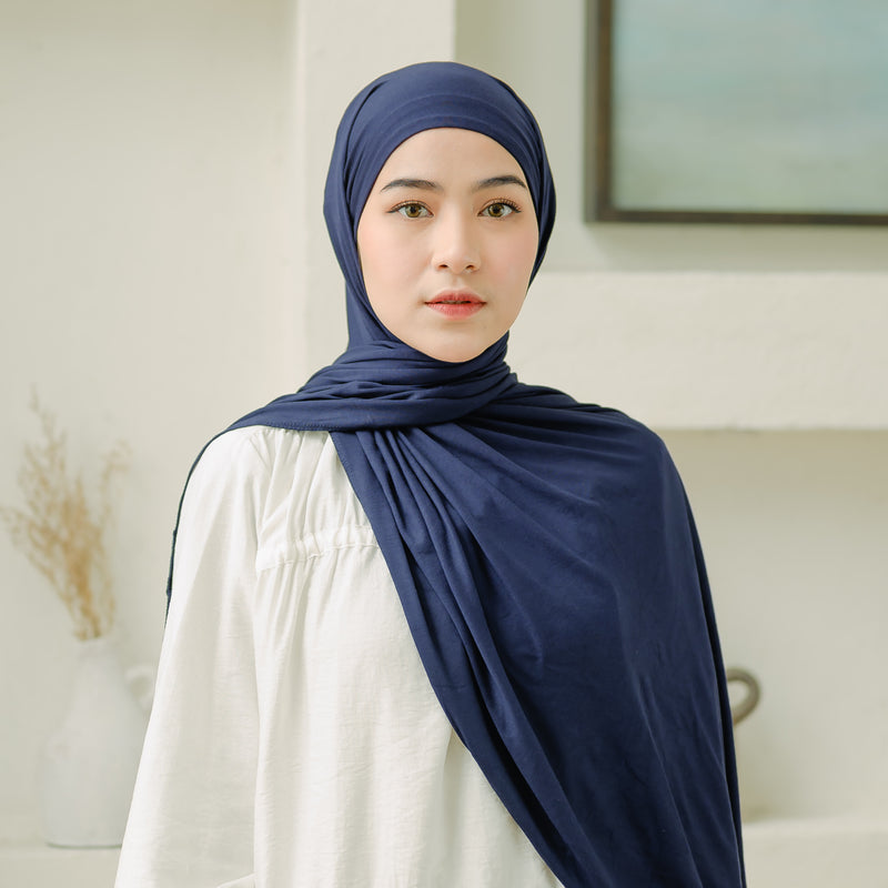 Rayna Instan Shawl (Pashmina Instan Rayon) Navy