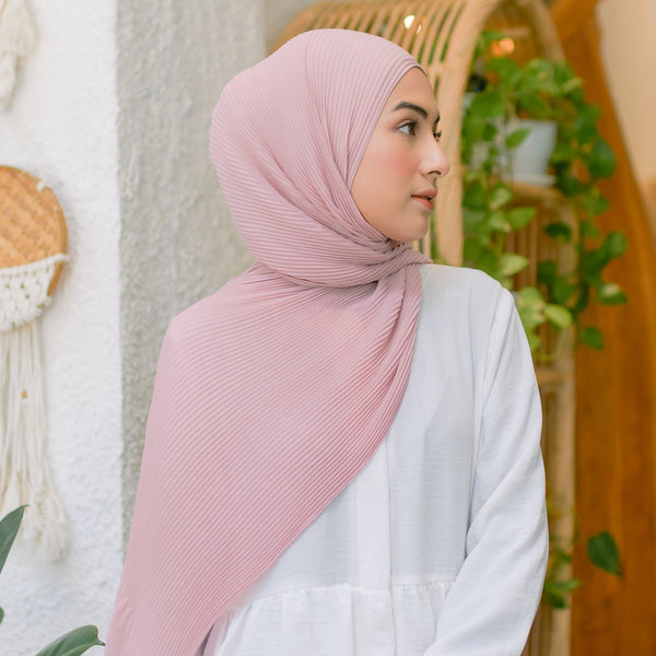 Bawal Pleats Shawl (Pashmina Plisket) Soft Pink