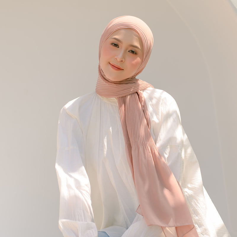 Bawal Pleats Shawl (Pashmina Plisket) Wheat