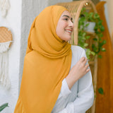 Bawal Pleats Shawl (Pashmina Plisket) Mustard