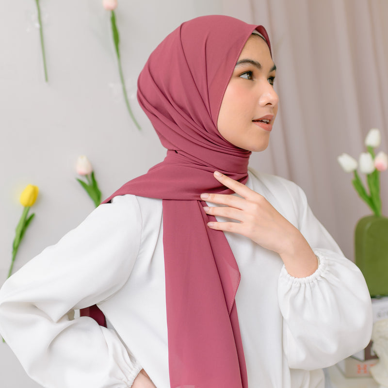 Bawal Shawl (Pashmina Ceruti Babydoll) Dark Pink Plum