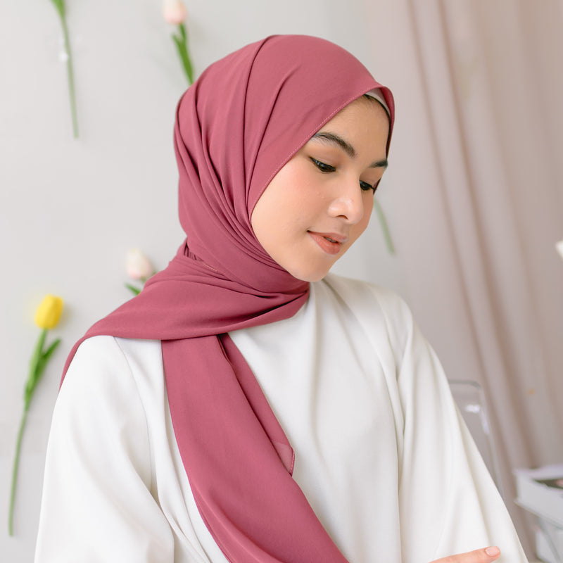 Bawal Shawl (Pashmina Ceruti Babydoll) Dark Pink Plum