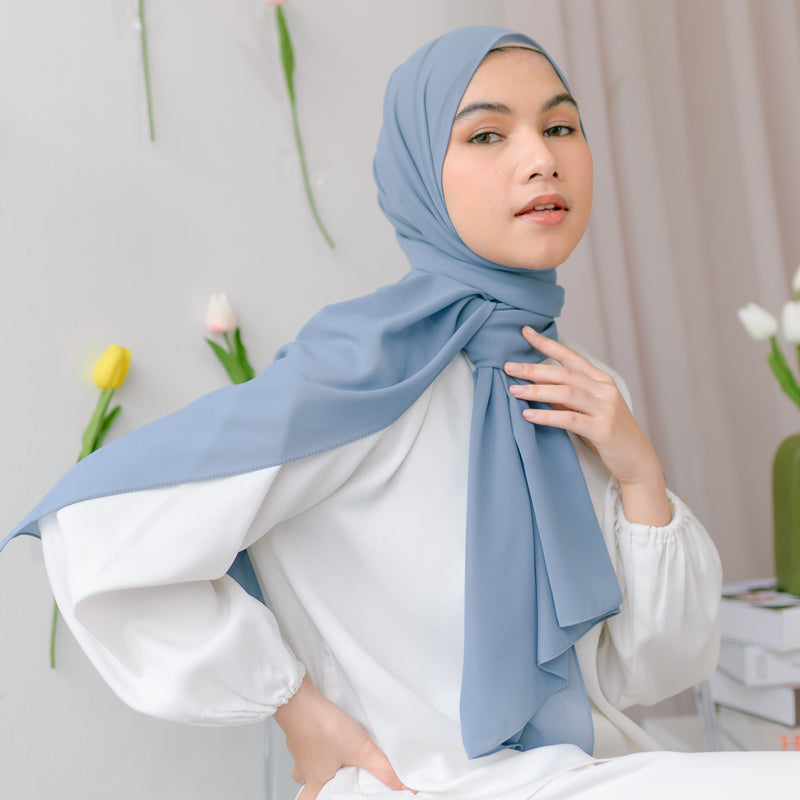 Bawal Shawl (Pashmina Ceruti Babydoll) Steel Blue