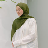 Ayra Pleats Shawl (Pashmina Full Plisket) Army