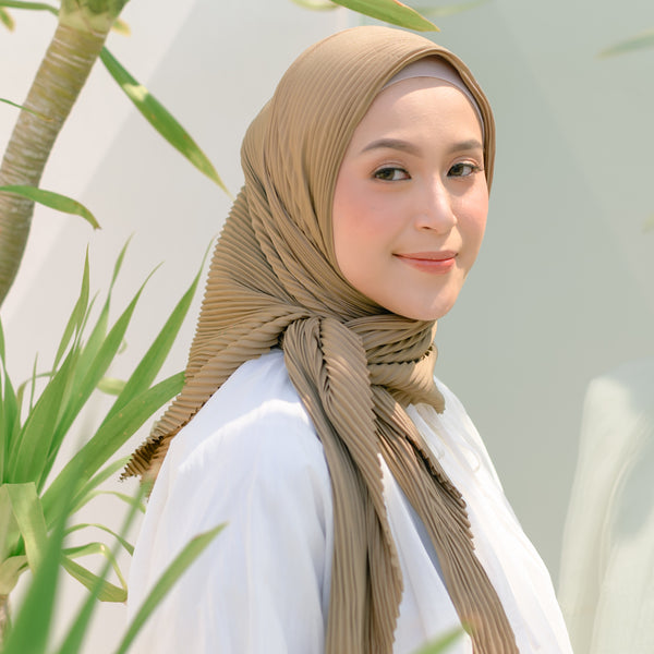 Geya Pleats Square (Segiempat Plisket) Olive Sheen