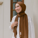 Ayra Pleats Shawl (Pashmina Full Plisket) Hazelnut