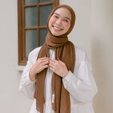 Ayra Pleats Shawl (Pashmina Full Plisket) Hazelnut