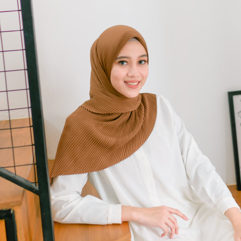 Geya Pleats Square (Segiempat Plisket) Brown Sugar