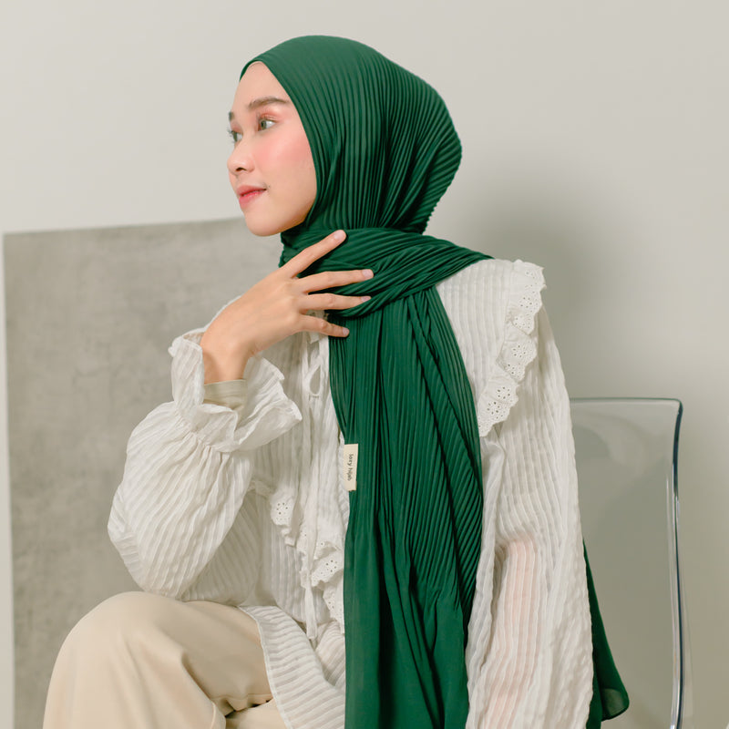 Bawal Pleats Shawl (Pashmina Plisket) Green Bottle