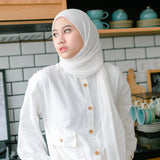 Bawal Pleats Shawl (Pashmina Plisket) Broken White