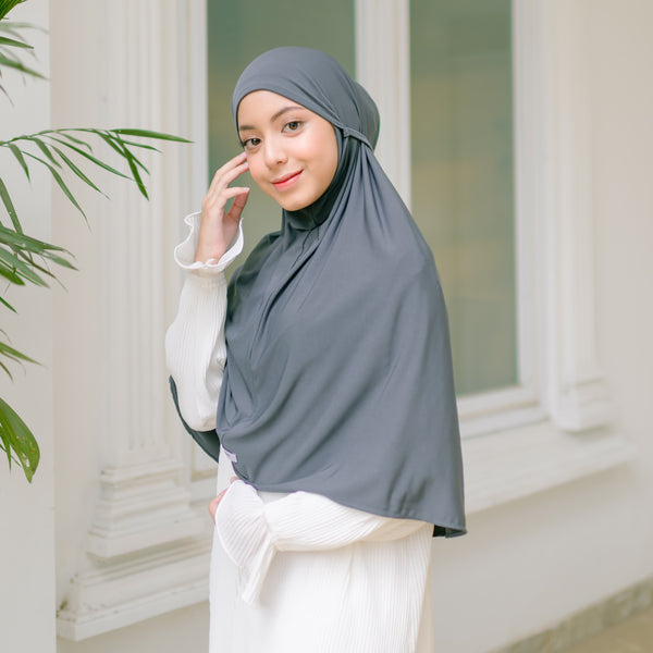 Nuha Instan (Bergo Jersey) Stone Grey