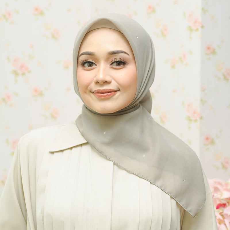 Viona Paris Square (Hijab Swarovski) Grey Cream