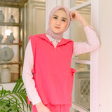 Kumi Vest Shocking Pink (Atasan Rompi Linen) Ukuran M