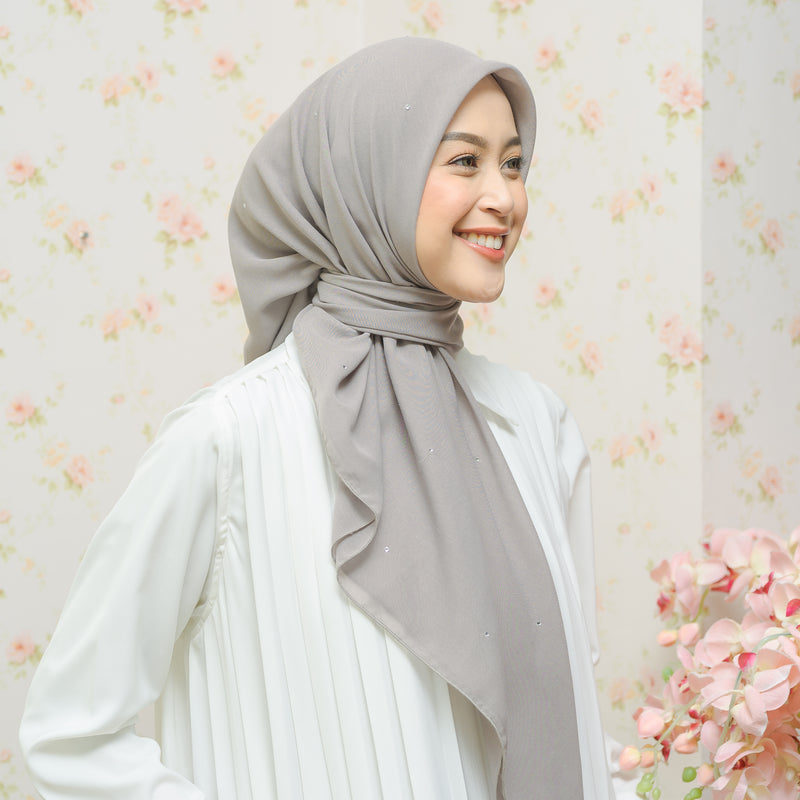 Viona Paris Square (Hijab Swarovski) Grey Griss