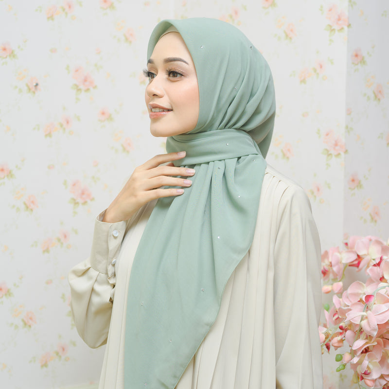 Viona Paris Square (Hijab Swarovski) Sage