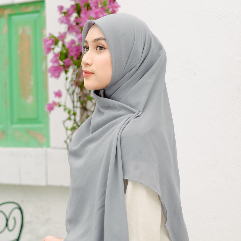 Mima Square Syari (Hijab Segiempat Syari) Light Stone Grey